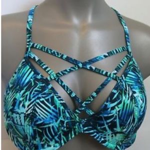 Victoria Secret pink tropical palm bikini S(D-DD)